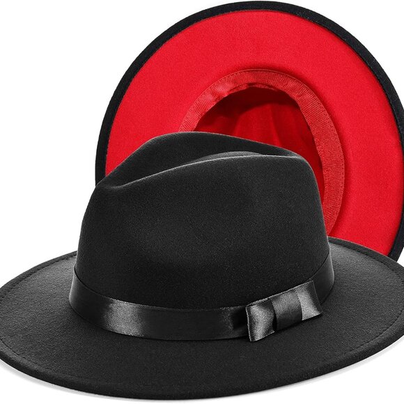 1920s Fedora Hat for Men Gatsby Wide Brim Fedora Hat Felt Panama Cap with Band f